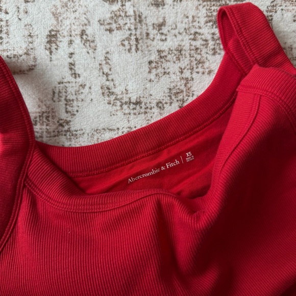 Abercrombie Bra-Free Essential 90s Rib Mini Dress in Red - Picture 5 of 6